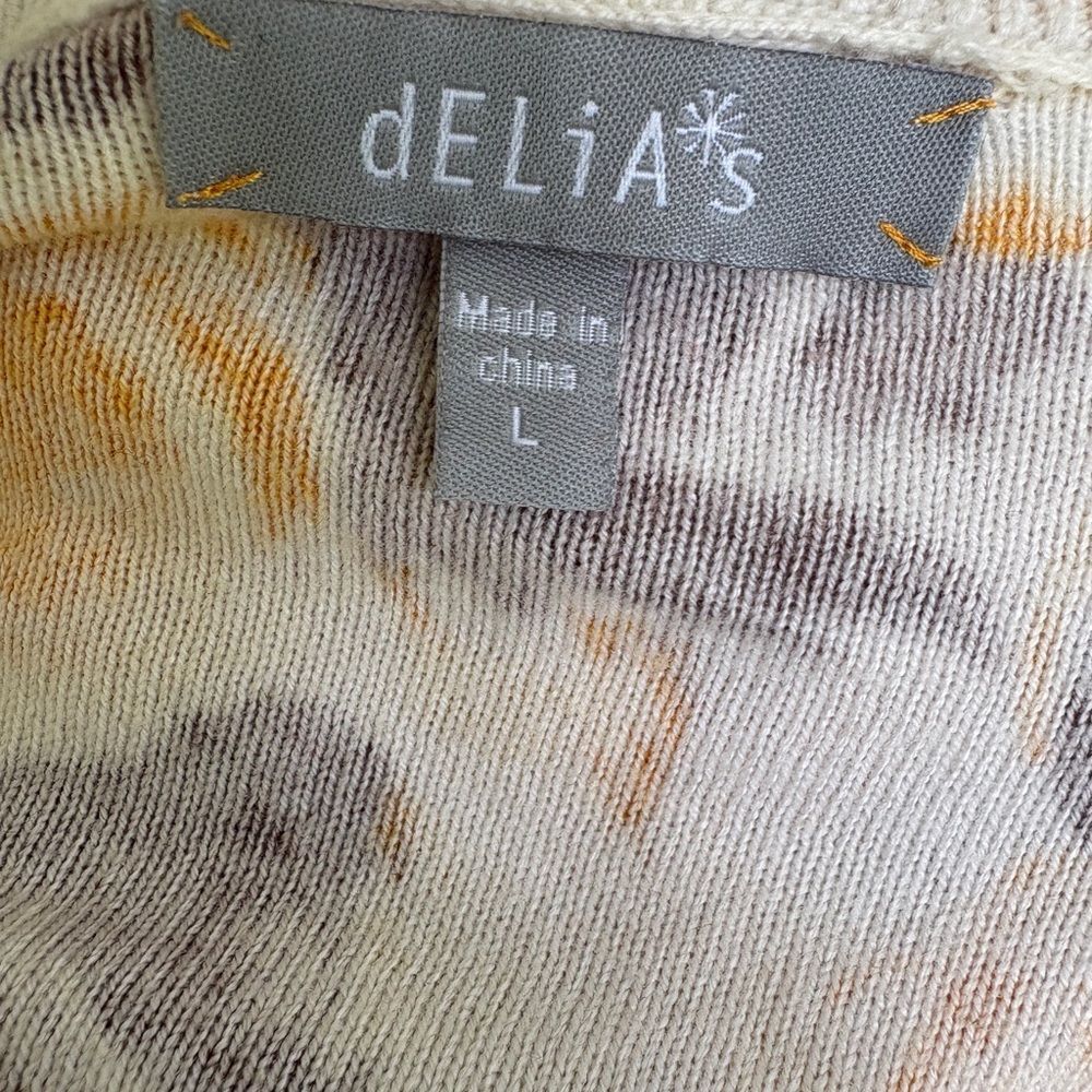 RARE dELiA*s Jolene Watercolor Yellow Brown Roses Cardigan - Sookie Stackhouse - Picture 5 of 9